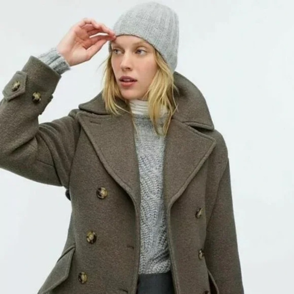 J.Crew Boiled-Wool Belted Trench Coat – Size 12 - Picture 2 of 6